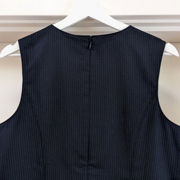 Classic Sheath Dress NEW Sleeveless, Pin-stripe Blue Suiting, Smooth, Lands' End - Picture 7 of 16